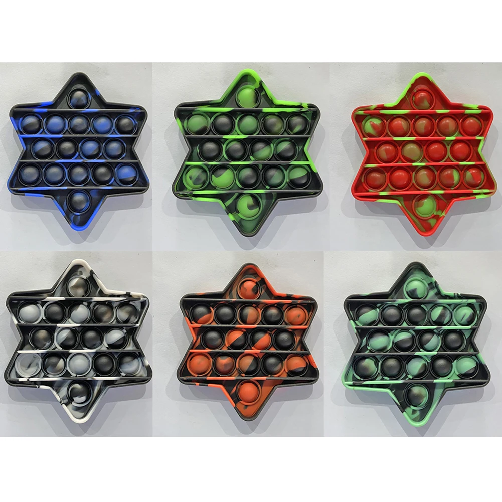 

Tie-Dye Шестигранная пузырьковая Игрушка антистресс специальные потребности наборы для аутизма силиконовая концентрация Детские обучающие и...