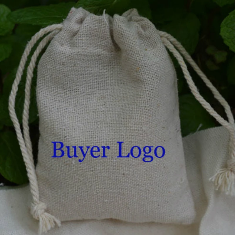 

20PCS Linen Bag Jewelry Packaging Natural Linen Drawstring Pouch Jute Makeup Party Storage Gift Bags Wrapping Personalized Logo