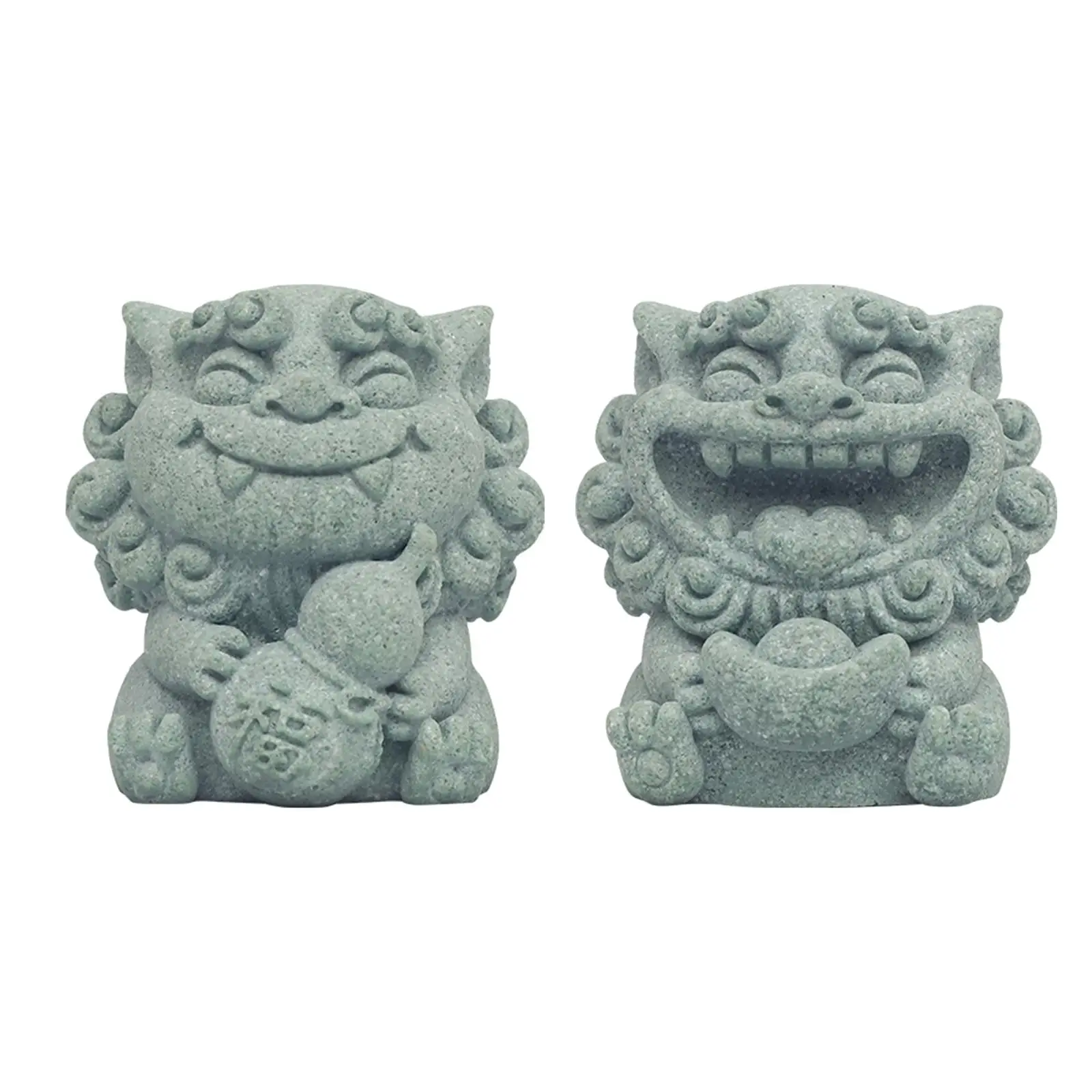 

2 Pieces Mini Lion Statue Figurine Ornament Office Art Works for Table Centerpieces Window Sill Fairy Garden Living Room Cabinet