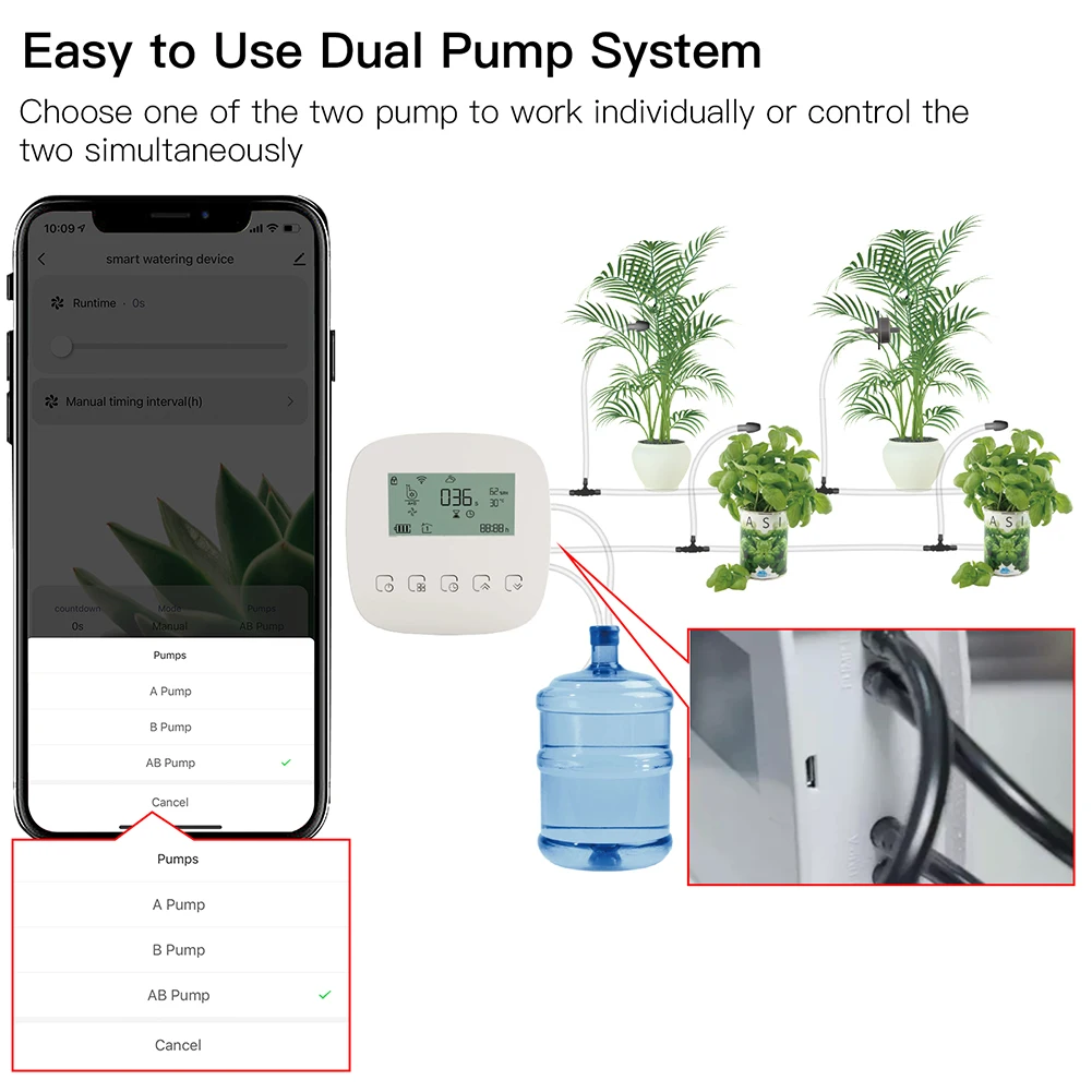 

WiFi Smart Garden Watering Automatic System Timing Machine Automatic Micro-drip Plants Controller System Garden Tools Irrigation
