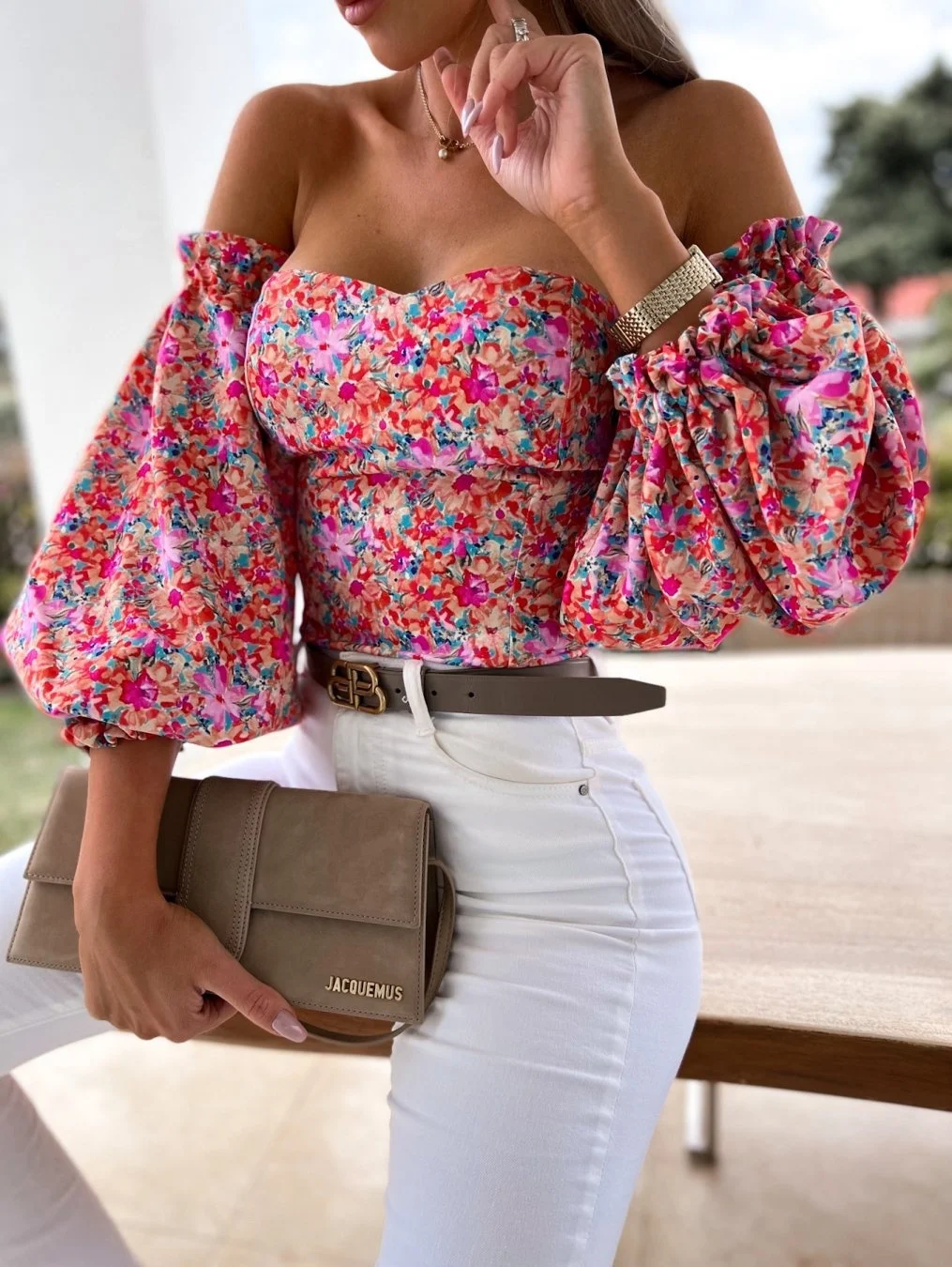 

Женский топ с открытыми плечами и цветочным принтом, Повседневная Блузка в стиле бохо с открытой спиной, праздничный топ с вырезом лодочкой, одежда для лета 2023