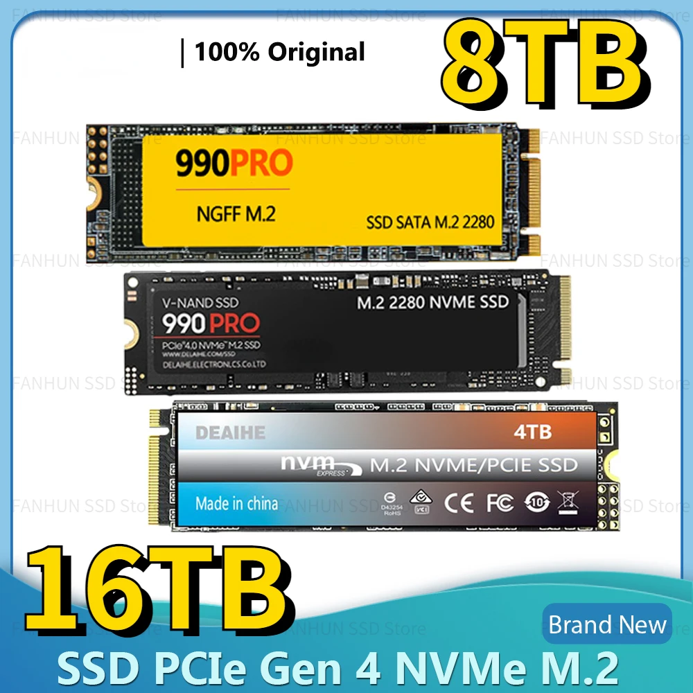 

M2 Nvme SSD 990 PRO PCIe 4.0 MAX M.2 2880 NGFF 4TB Internal Solid State Drive 1TB hdd Hard Disk 2TB for laptop Computer