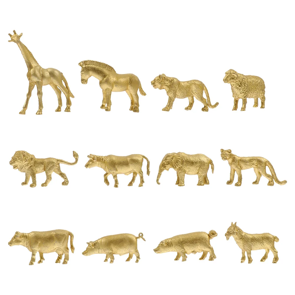 

2 Sets of Adorable Animal Figurines Lovely Tiger Figurines Decorative Elephant Figurines