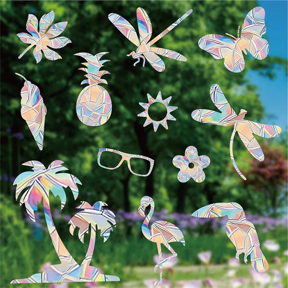 

Colorful Window Sticker Suncatcher Rainbow Prism Butterfly Static Glass Sticker PVC Anti-collision Crash Glass Home Decor