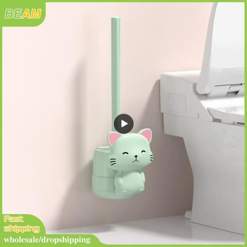

With Hollow Base Toilet Brush Set Household Sanitary Brush Long Handle Wall-mounted Toilet Brush Home Bathroom Accessories