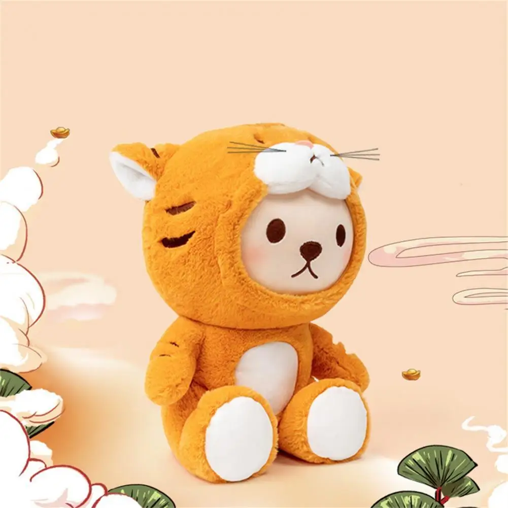 

Игрушка плюшевая тигр, удобная на ощупь износостойкая смешная Кукла-талисман в виде китайского зодиака, кукла для детей