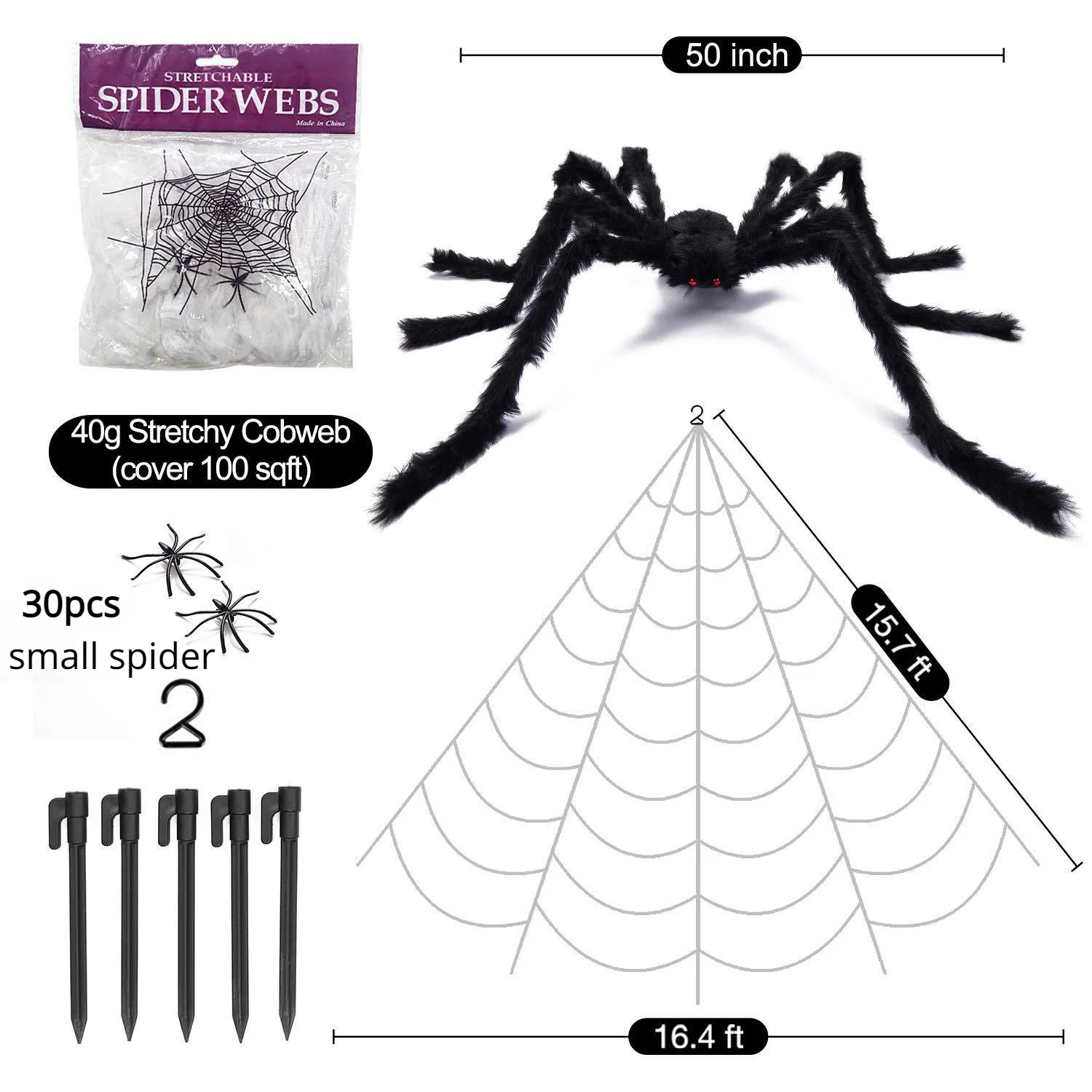 Гигантский паук на Хэллоуин, украшение, паутина, тянущиеся паутина, черные  пауки, ужас, бар, дом с привидениями, реквизит для Хэллоуина, страшный  телефон | AliExpress