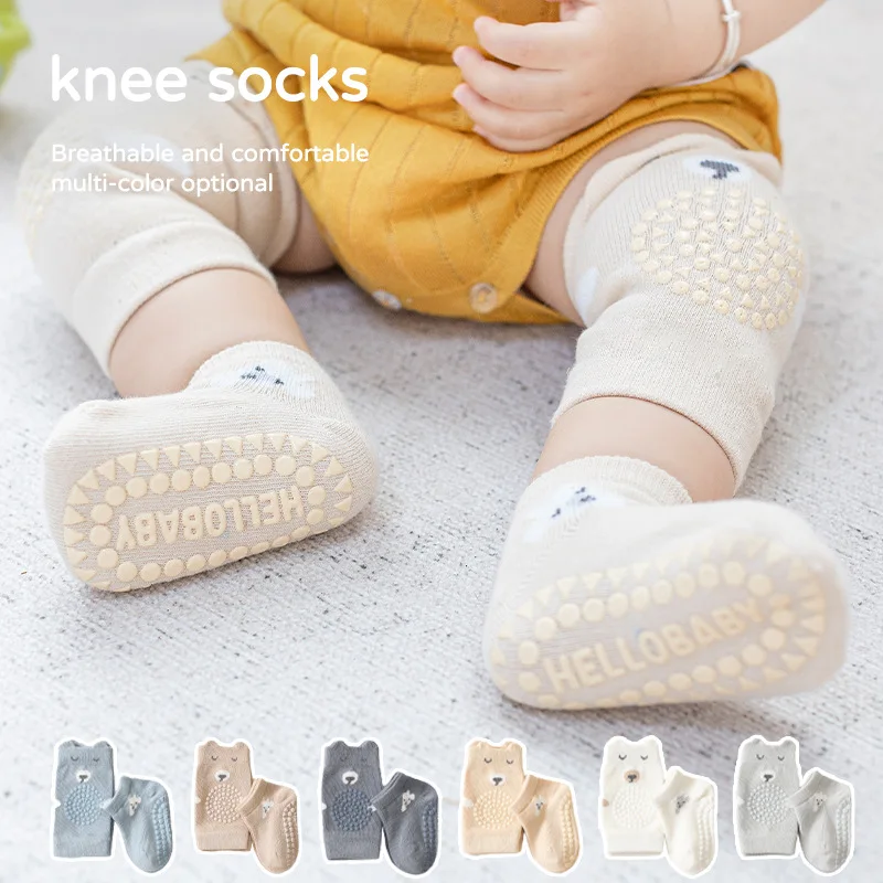 

Baby Socks Kneecap Kid Girls Boys Anti-Slip Knee Pads Socks Set Crawling Safety Floor Socks Knee Protector Kneepad Leg Warmers