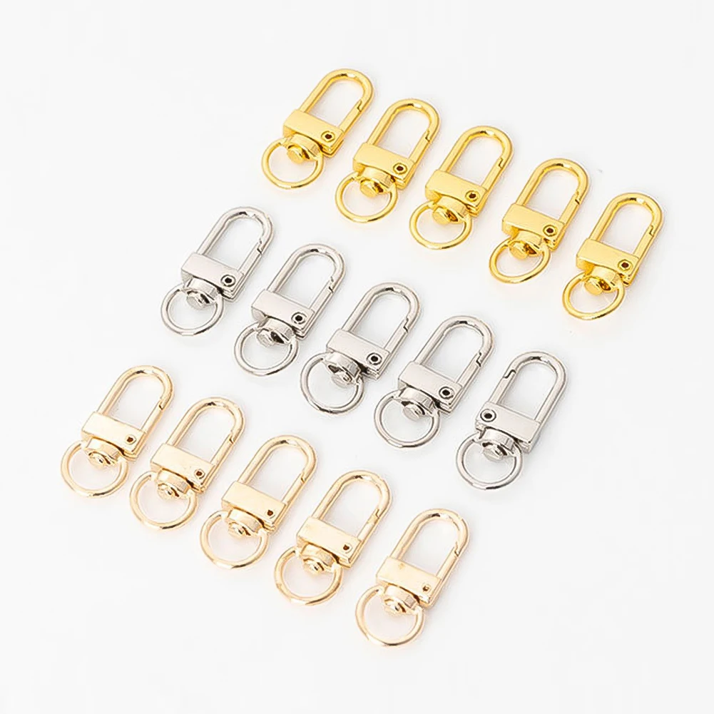 

10 шт. прочный металлический карабин, стильный пружинный брелок для ключей, классические зажимы, крючки для ключей для подвешивания брелока