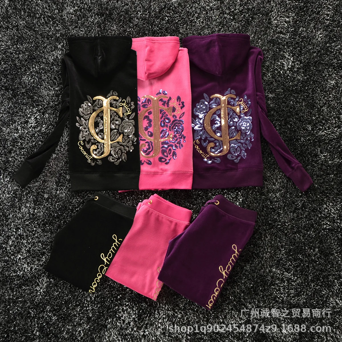 

Women Spring Fall Velet Suit Sports Set Casual Women Long Sleeve Hooded Top High Waist Pants Set Tracksuits for Ladies S-2XL