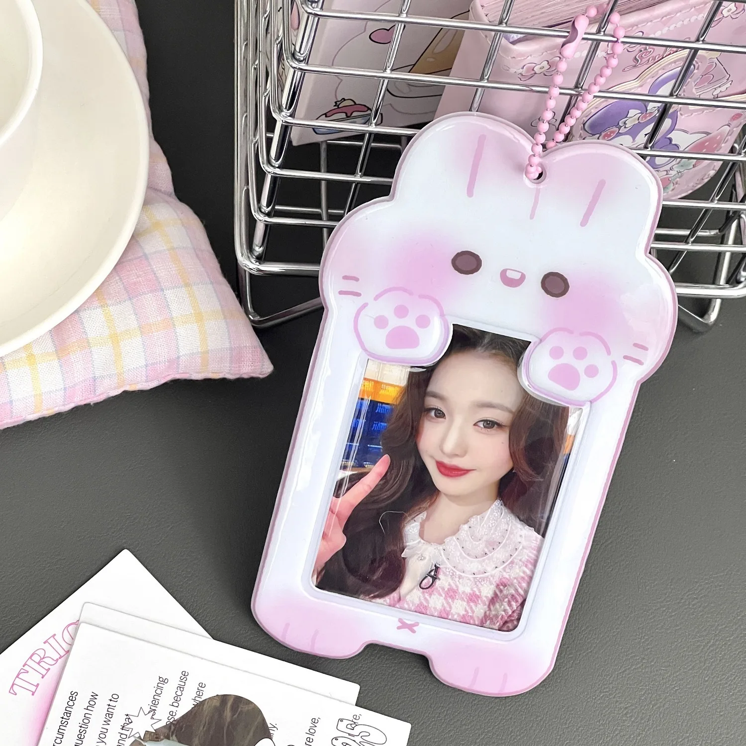Милый аниме-хомяк кот фотокарточка держатель для ключей кейпоп обложки папок