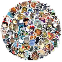 1050100pcsset anime miyazaki hayao stickers totoro spirited away cartoon stickers for luggage laptop skateboard sticker