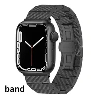 carbon fiber strap for apple watch band 45mm 44mm 42mm 41mm 40mm 38mm lightweight link bracelet belt for iwatch 3 4 5 6 se 7 f0