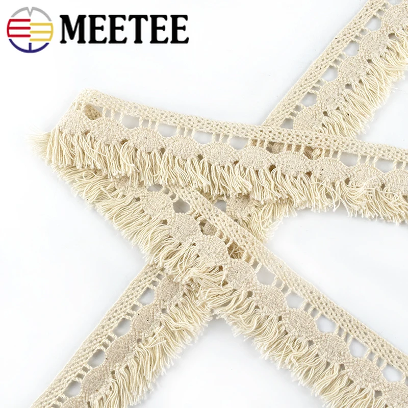 10Yards 3.5cm Meetee Cotton Fringe Tassel Lace Trim Ribbon for Hometexile Clothes Curtain Decor DIY Sewing Accessories AP2113 | Дом и сад
