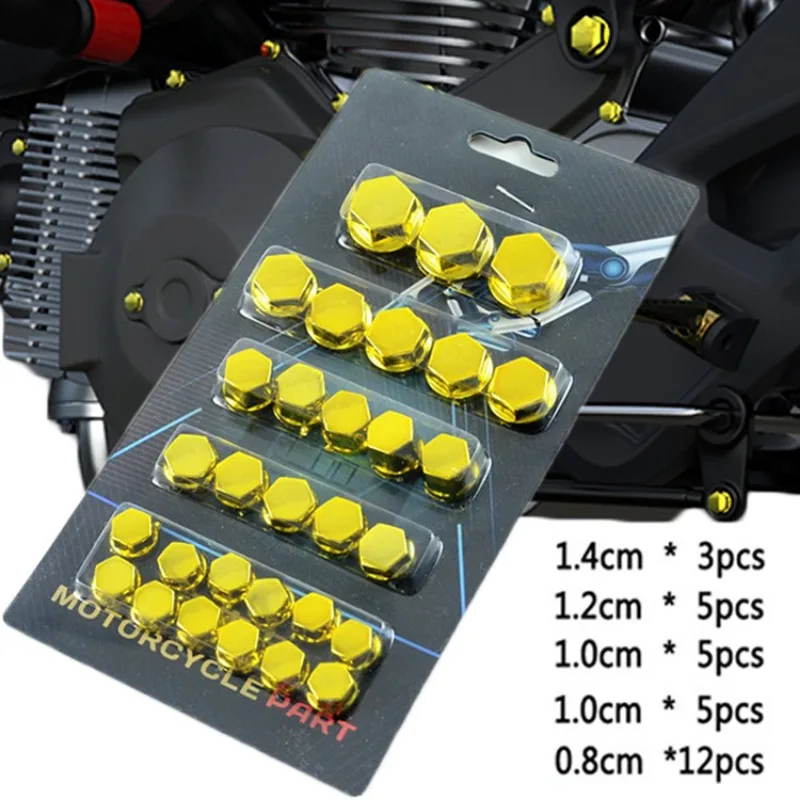 

30pcs Screw Decoration Covers for Motorcycle Scooters Electric Colored Nut Cover Plating Cap Motorcycle Accessories