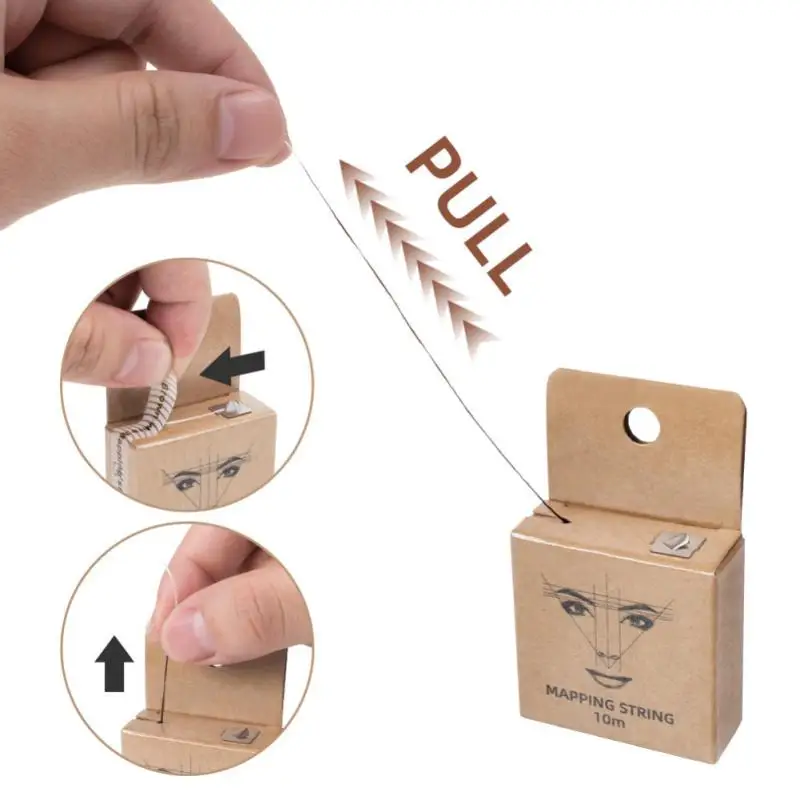 

10m Mapping String Pre-Inked Eyebrow Marker Thread Tattoo Brows Point White/Black/Brown Mapping String Beauty Tools Wholesale