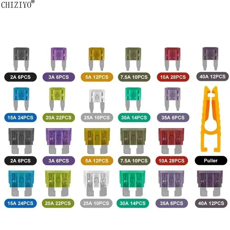 

300PCS Car Fuses 2/3/5/7.5/10/15/20/25/30/35/40 Amp with Box Clip Assortment Auto Blade Type Fuse Set Truck