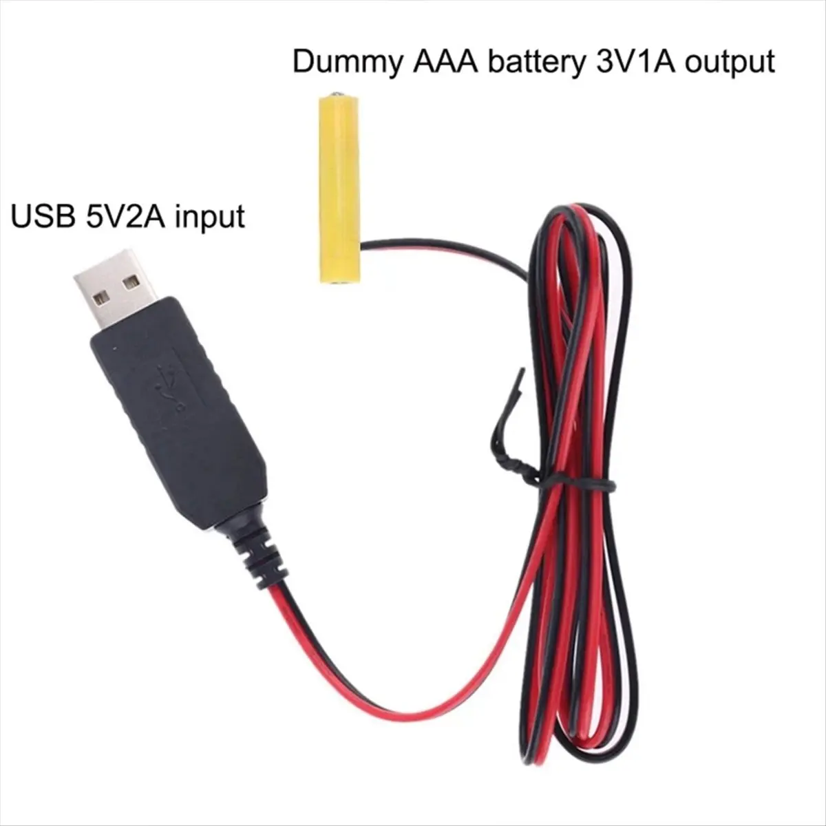 Фото Новый USB-кабель-имитатор батареек LR03 AAA (5В на 3В) для пультов ДУ, радиоустройств, светодиодных фонарей, 1м №5