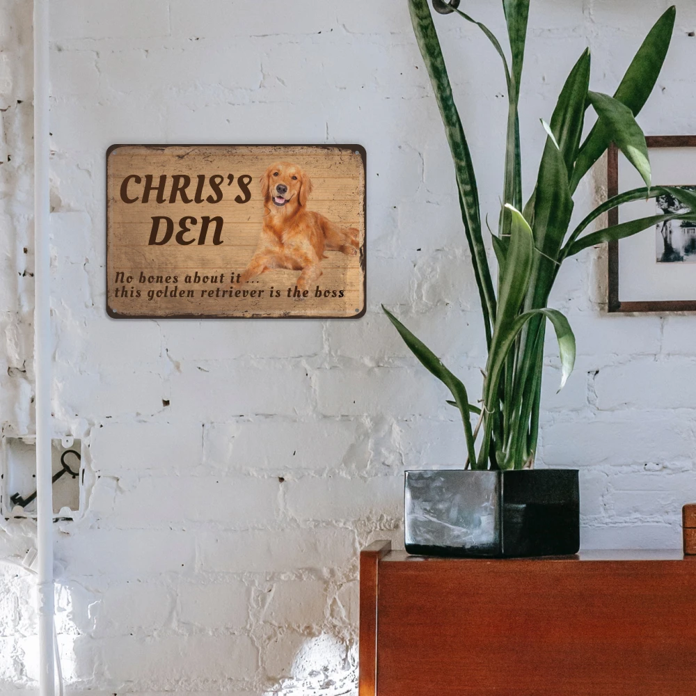 Декоративная металлическая вывеска Putuo золотистый ретривер является владельцем