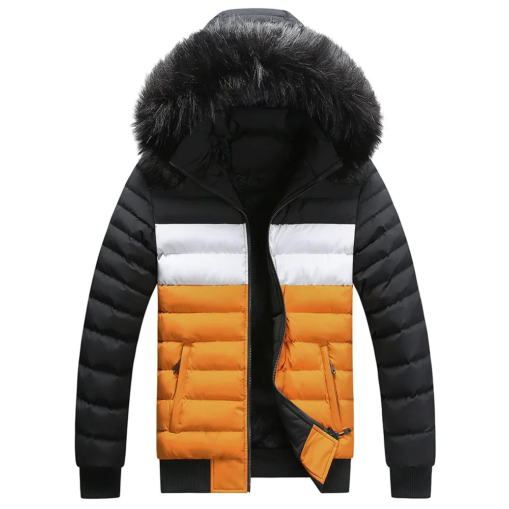 Autumn/Winter Men's Thickened Fleece-Lined Hooded Jacket Casual Fashionable Cotton Coat Trendy Brand Winter Clothing