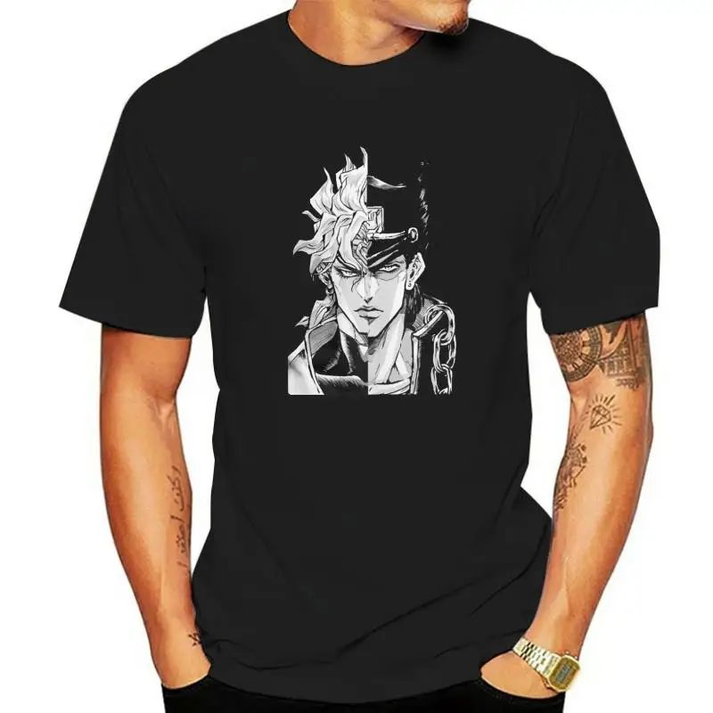 

JoJo Bizarre Adventure T Shirt For Men Pure Cotton Fashion T-Shirts Crew Neck Dio Brando Jotaro Kujo Tees Short Sleeve