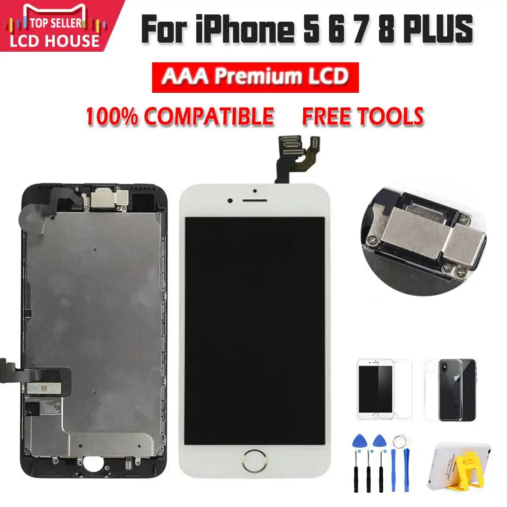 

AAA полный комплект в сборе для iPhone 6 6S 7 8 Plus, ЖК-дисплей с 3D усилием для iPhone 5 5C 5SE, сенсорный экран, сменный дисплей