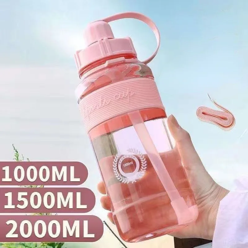 

Travel Outdoor Climbing Drinkware Kettle BPA Free Cups 0.6-2L Fitness Sports Water Bottle With Straw Plastic Large Capacity Mug