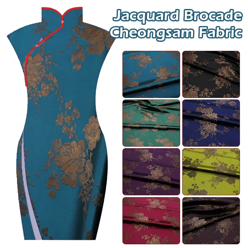 

Chinese Style Brocade Silk Fabric Satin Jacquard Fabric For Diy Sewing Cheongsam Dress Mongolian Robe Stage Film Garment Fabric