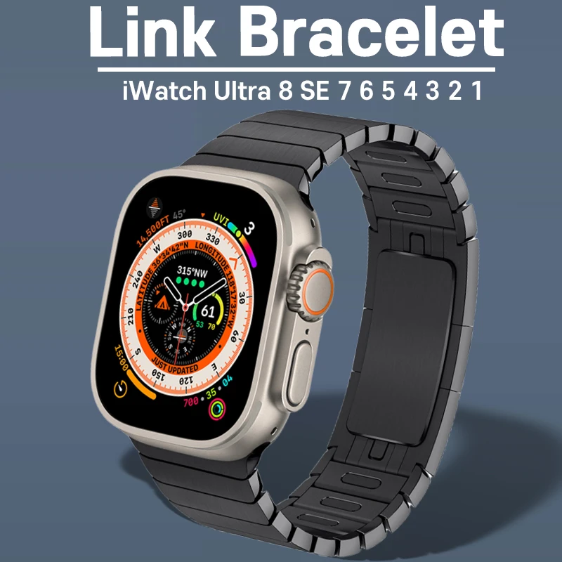 

1:1 Link Bracelet For Apple Watch Ultra band 49mm 44mm 45mm 40mm 41mm Stainless Steel correa belt iWatch series se 6 5 7 8 strap