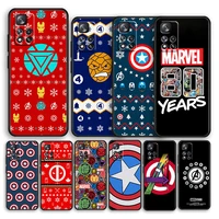 marvel cool hero man shockproof cover for xiaomi redmi note 11 10 11t 10s 9s 8 7 5g fundas tpu soft silicone black phone case