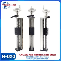 cnc manual linear rail stage 3d printer guide 100 1000mm effective stroke handwheel sliding table sfu120416051610 60x42mm
