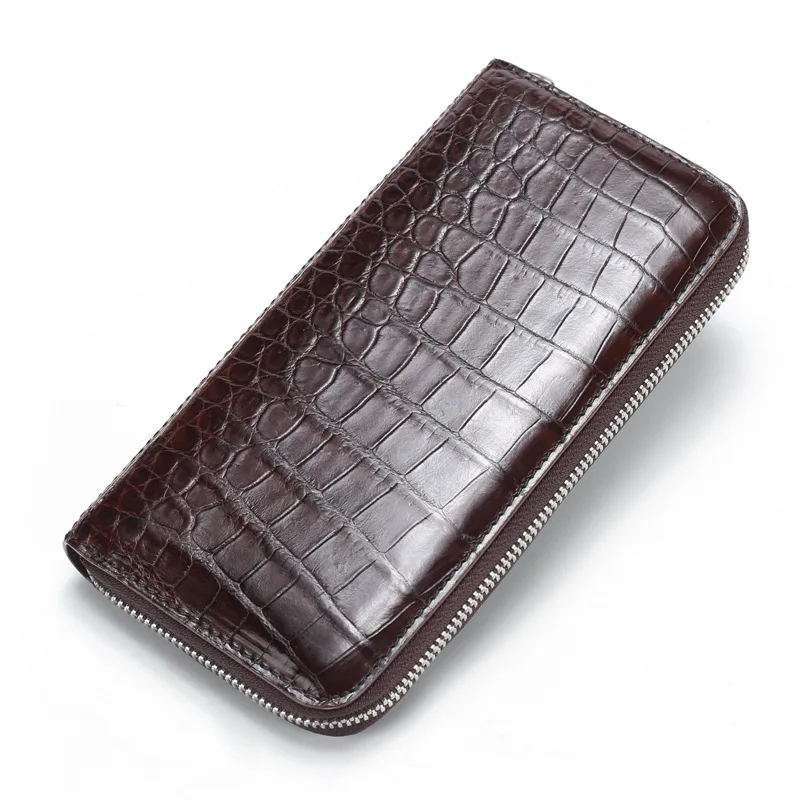 100% Thai Crocodile Wallet Men's Leather Handbag Leisure Crocodile Belly Long Wallet Men's Handbag Multi Card Wallet Handbag