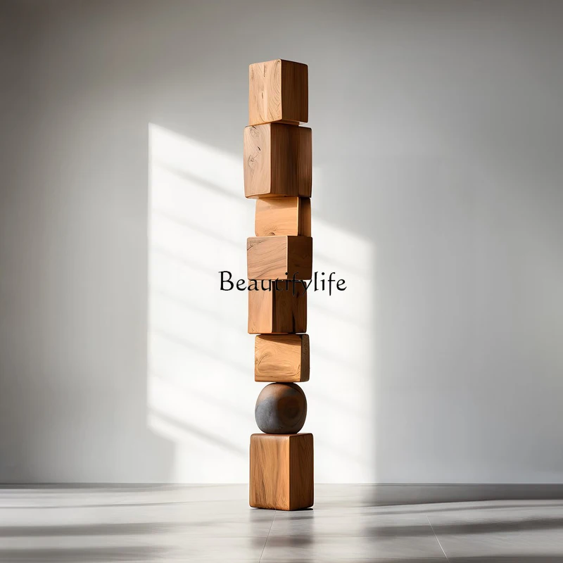 B &amp Отель Скульптура из цельного дерева Искусство Геометрические колонны