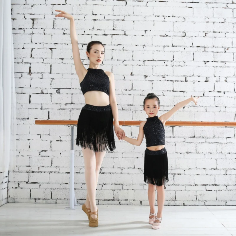 Комплект из 2 предметов для родителей и детей одежда латиноамериканских танцев с