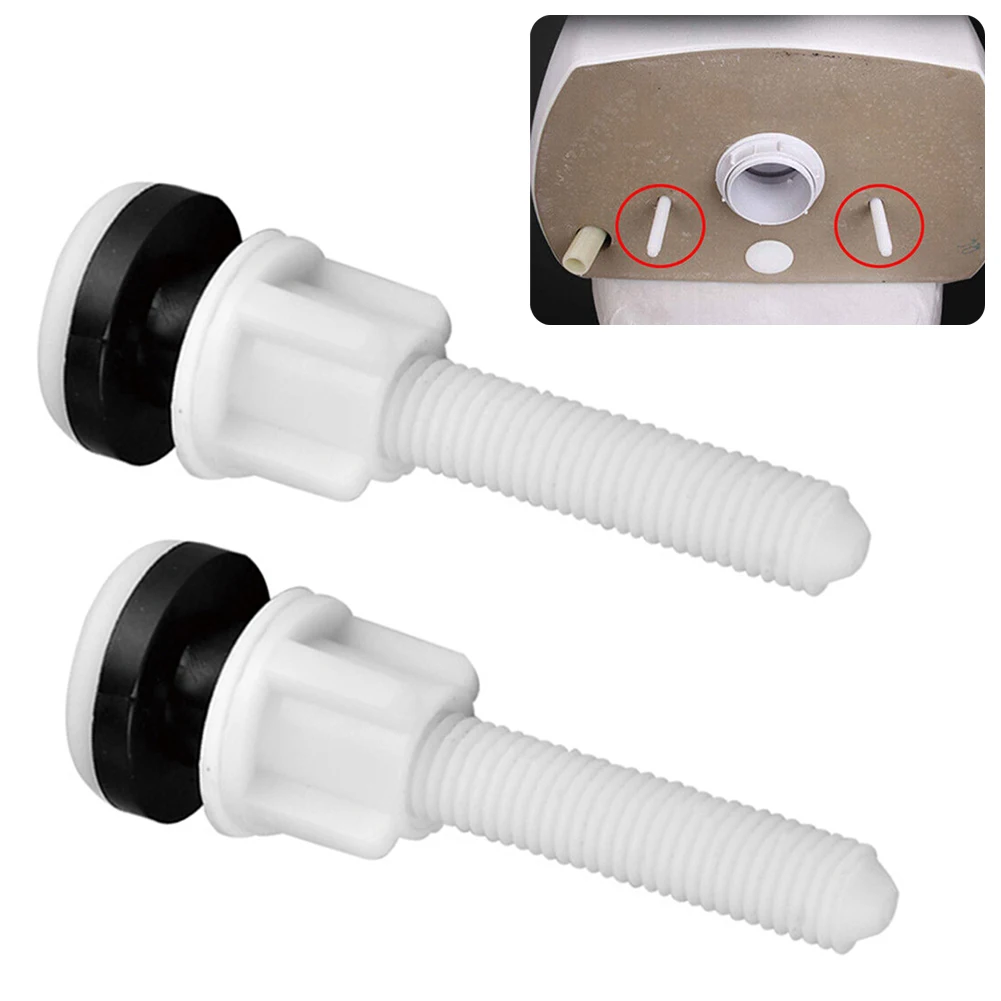 

2 Pack Plastic Toilet Hinge Close Coupling Bolts And Nuts With Washers For Fastening Repair Toilet Tool Accessories