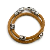 viking raven head bracelet nordic rune alphabet rune bracelet viking mens and womens accessories jewelry