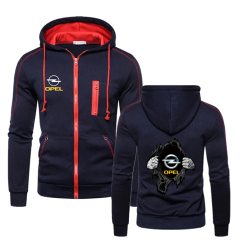 

2022 spring autumn Fashion OPEL Male Comfortable Cotton Zipper Hoodie Fitness Sweatshirts Solid College Style Men Coat