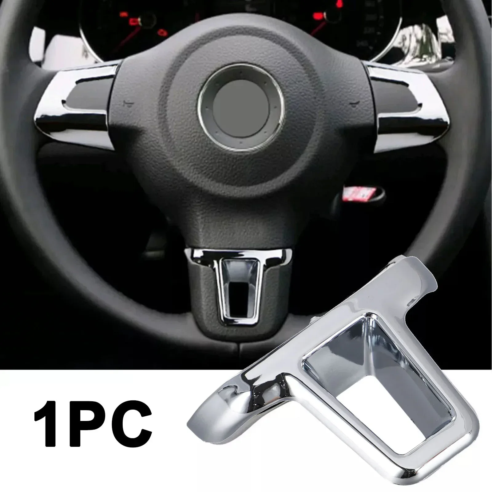 

1/2/3 шт. хромированная наклейка на руль автомобиля, накладка с блестками дляVolkswagen GOLF-POLO MK6 MK5, нашивка с блестками на руль