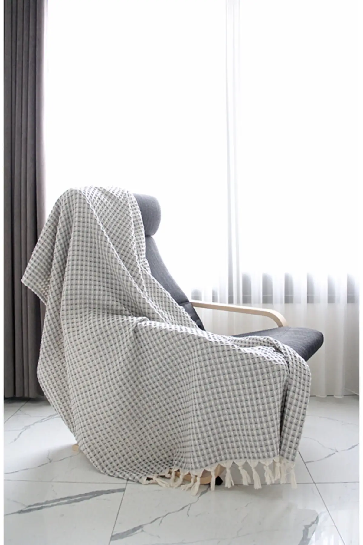 

Плед серого и кремового дивана/телевизора, 130x170 см (с бахромой), текстиль для гостиной, домашняя мебель