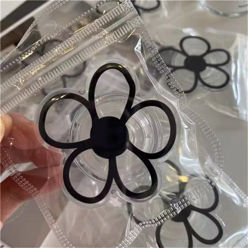 

FUN BLACK FLOWER Grip Stand for Cell Phone Kawaii Cute Phone Case Accessories Cellphone Charm Mobile Stand Korean Floral Griptok