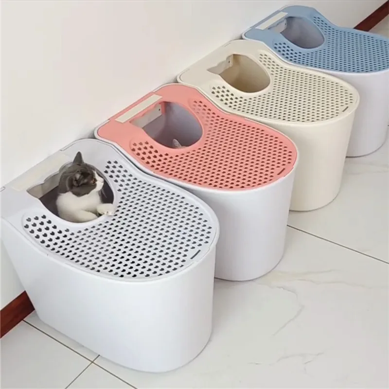 

Top Entry Deodorization Cat Bedpans Sandbox Big Leak Proof Enclosed Cat Bedpans Toilet Covered Arenero Gato Litter Box QF50CB
