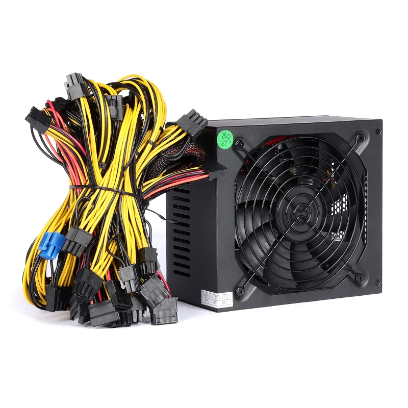 

1800W 194V-235V ATX ETH Bitcoin Mining Power Supply 95% Efficiency Support 8 Display Cards GPU For Mining Rig BTC Bitcoin Miner