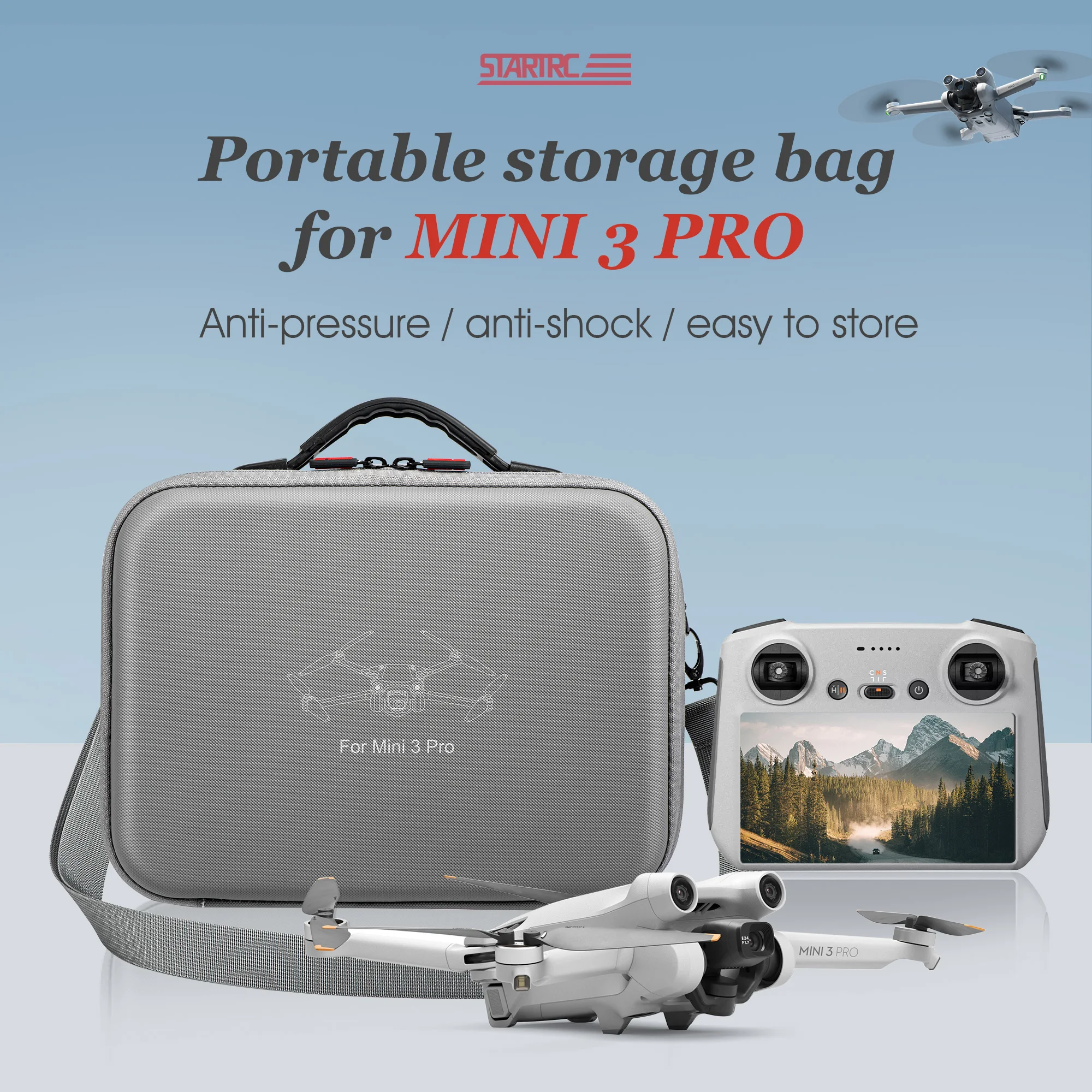 

Портативная сумка для хранения для DJI Mini 3 Pro, Портативная сумка-мессенджер для хранения, Интегрированный пульт дистанционного управления с ...
