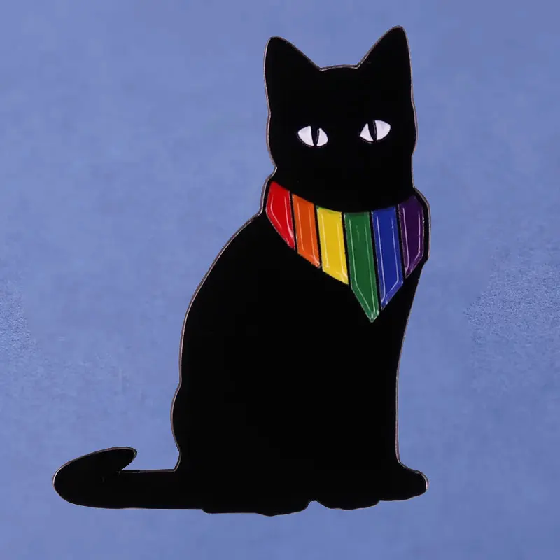 

Kawaii Black Cat Hard Enamel Pins Collect Creativity LGBT Rainbow Metal Cartoon Brooch Backpack Hat Bag Collar Lapel Badge