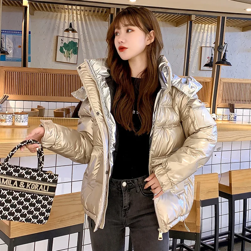 Elegant Temperament 2023 Short Hooded Cotton Cotton Korean Temperament Commuter Bread Cotton Zipper Ladies Cute Pink Jacket