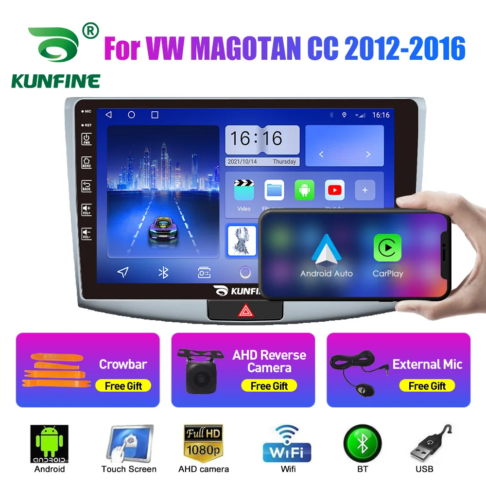Автомобильное радио 10.33 дюйма для VW MAGOTAN CC 2012-16 2Din Android Octa Core Stereo DVD GPS Navigation Player QLED Screen Carplay on.