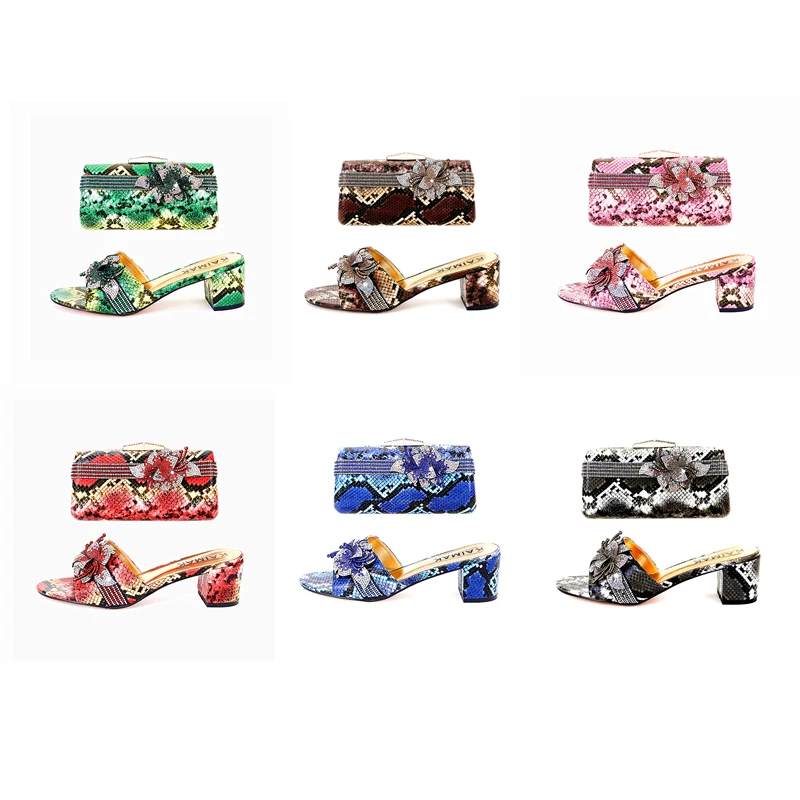 Women Summer Italian Design Imitation Snake Fashion High Heel Slippers for Wedding Party Travel Size 38 to 43 Can Be Wholesale