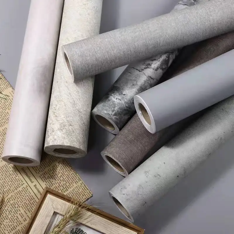 

Retro Cement Gray Thick Wall Contact Paper Vinyl Self Adhesive Waterproof Wallpaper for Living Room Home Decor Removable Sticker