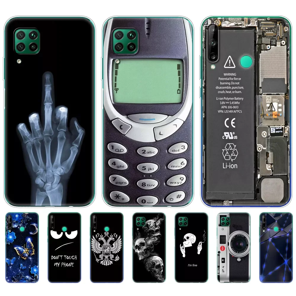 

case For Huawei P40 Lite 4G 5G Soft TPU Silicon Phone Cover For Huawei P40 Lite E P40Lite Bumper Coque Skin shockproof black