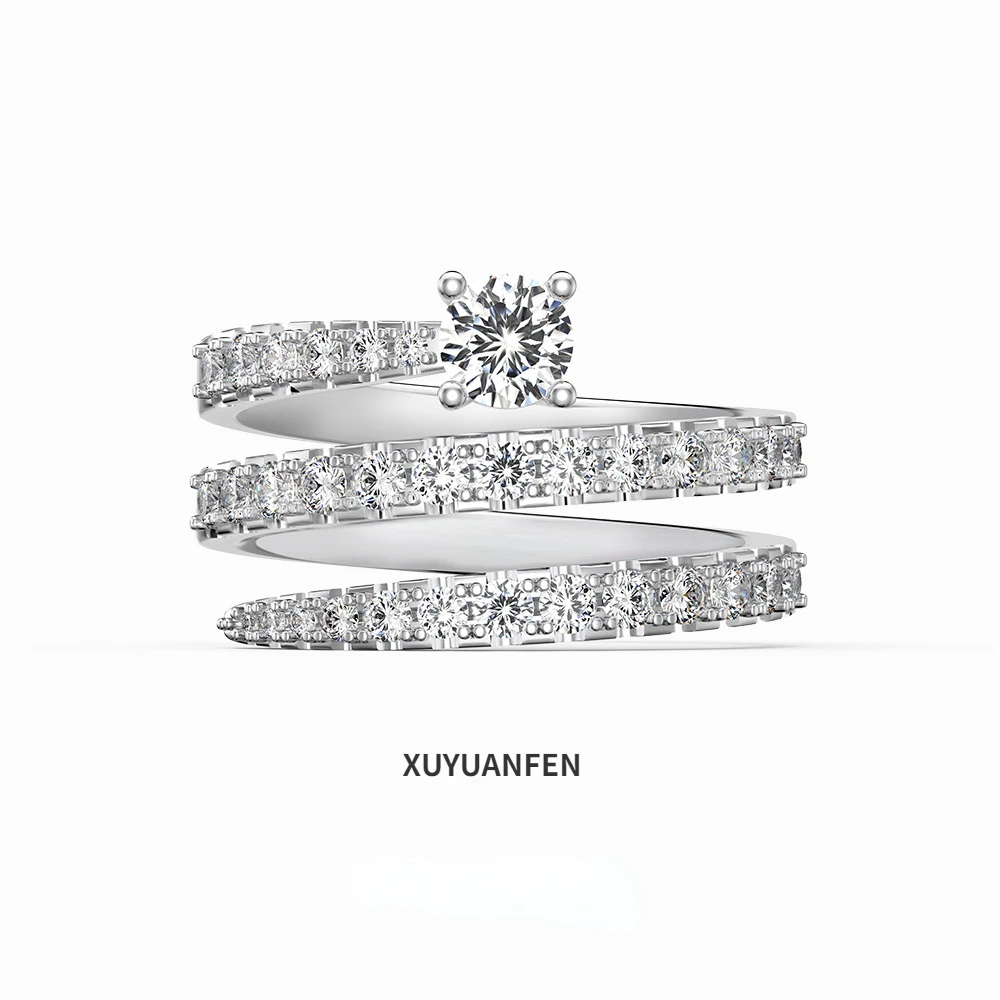 XUYUANFEN перекрестная граница Новинка S925 Серебряное Кольцо женское спиральное